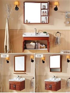百和美焦作浴室柜组合 白色防滑铝板卫生间卫浴柜 组合款浴室柜尺寸 支持批发