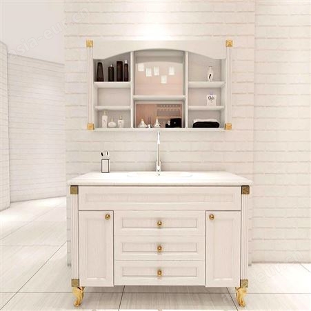 百和美定制防水耐潮全铝浴室柜 现代铝合金浴室柜组合 洗手台门板加工定制