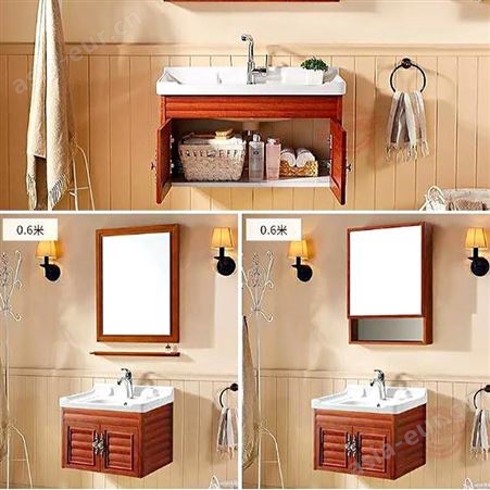 百和美定制防水耐潮全铝浴室柜 现代铝合金浴室柜组合 洗手台门板加工定制
