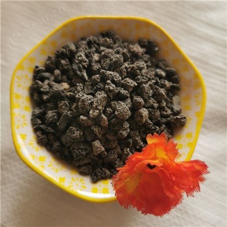 黑色多孔火山石颗粒鱼缸水族过滤火山岩园林景观植物栽培基质浮石