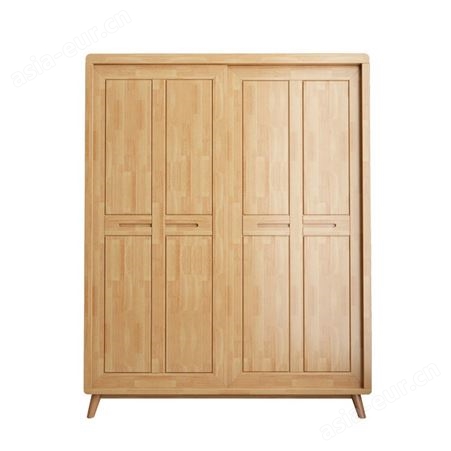 搏德森推拉门衣柜卧室家用实木质收纳柜子组装小户型出租房用简约衣橱