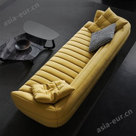 搏德森意式轻奢香蕉科技布艺沙发三人免洗北欧简约现代客厅设计师家具厂家