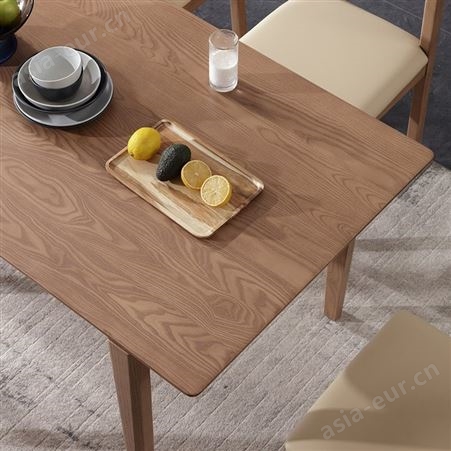 搏德森现代简约饭桌家用小户型餐桌椅长方形白蜡木茶餐厅日式桌子饭桌